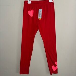 BWT, Cat & Jack, girls red leggings, size large 10/12